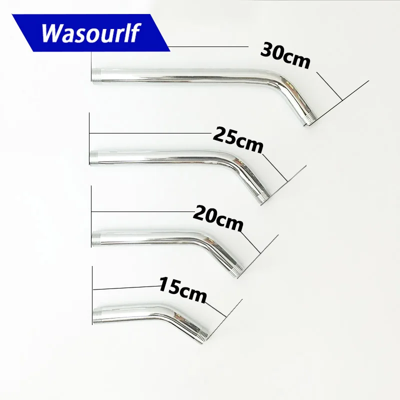 

WASOURLF 30/25/20/15cm Rain Shower Arm Pipe Wall Mounted Shower Part Chrome Plated Stainless Steel Hose Bathroom Accessories