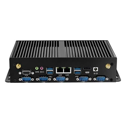 팬리스 산업용 미니 PC, 인텔 셀러론 2955U, 6x COM RS232 RS485, 듀얼 이더넷 HDMI VGA, 8x USB SIM, 4G LTE, 와이파이, 윈도우 리눅스