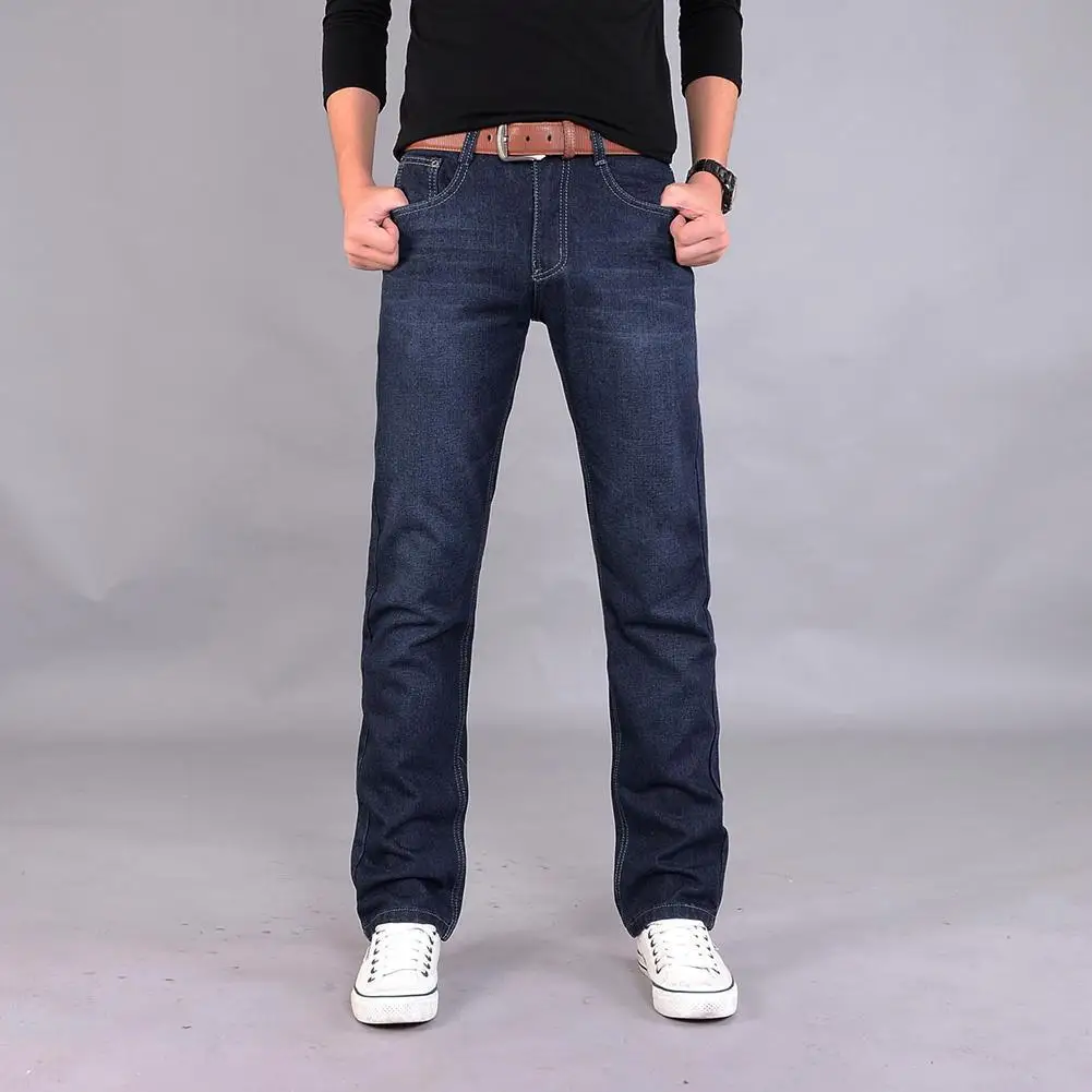 2023 Men Long Pants Mid-Rise Straight Denim Jeans Trousers