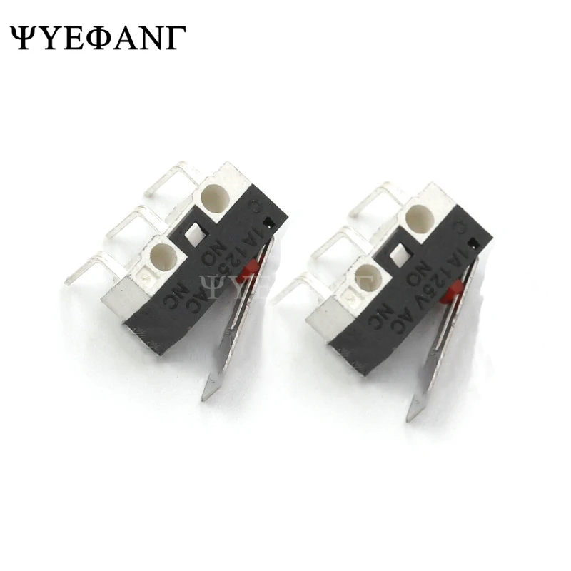 10Pcs Limit Switch Push Button Switch 1A 125V AC Mouse Switch 3Pins 90 Degree Curved Needle Micro Switch