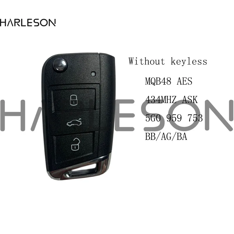 Keyless-go/Without keyless Remote Key 434MHz MQB ID48 for VW Seat Golf7 MK7 Touran Polo Tiguan 5G0959752AB BB AG BC M