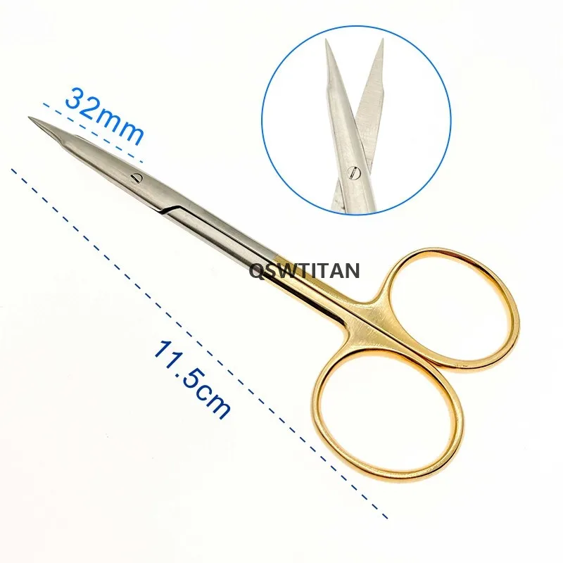 Septum scissors stainless steel 11.5cm Nasal plastic surgery tool Dissecting Scissors minutely serrate Tissue scissors