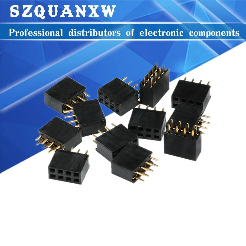 10pcs  2.54mm Double Row Female Breakaway PCB Board Pin Header socket Connector 2.54 Pinheader 4 6 8 10 14 16 20 24 30 40Pin