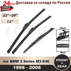 Wiper Front & Rear Wiper Blades Set Kit For BMW 3 Series E46 Touring Estate 316 318 320 325 330 1998-2006 1999 2000 22