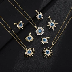 Turkish Lucky Evil Eye necklace Women 8 Style Blue Eyes Female Charm Fashion Enamel Stainless Steel Chain necklace Jewelry Gift