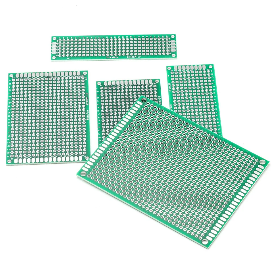 Kit di circuiti stampati per prototipazione su due lati per PCB da 40 pezzi, schede per circuiti stampati perforate non tracciate universali di 5