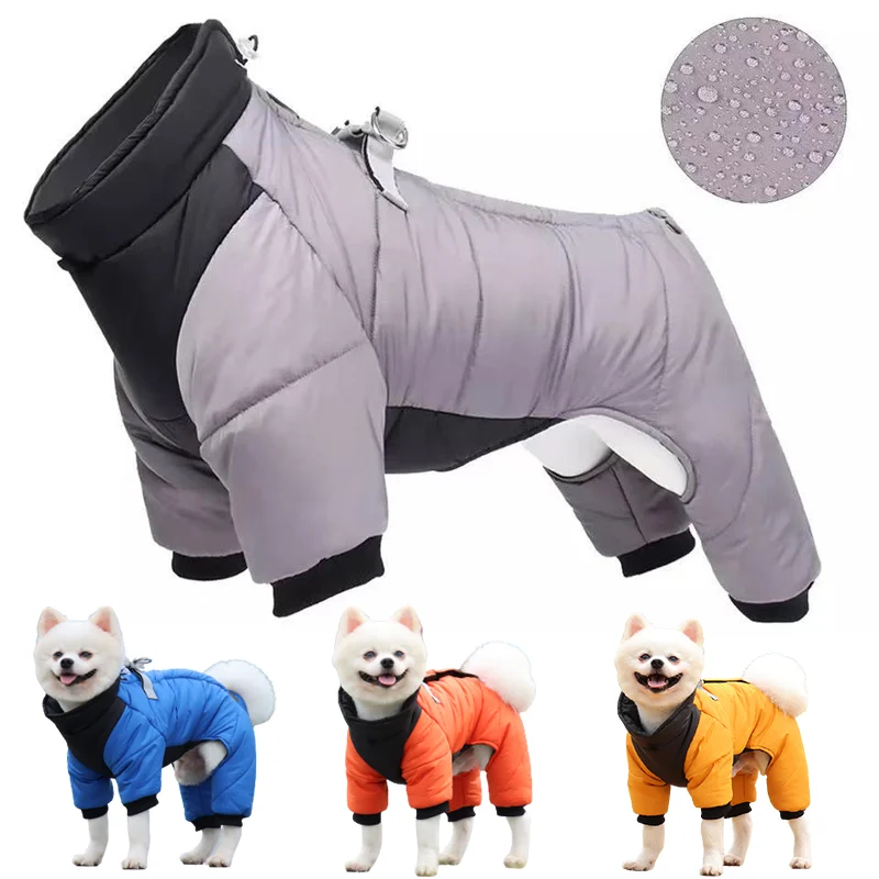 Winter Pet Dog Clothes Waterproof Warm Puppy Jacket Thicken Jumpsuit For Small Large Dog Coat Chihuahua French Bulldog  Clothing