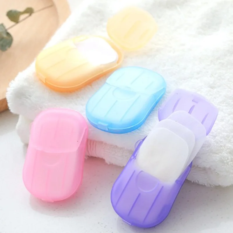 1 Box New Portable Hand Wash Paper Soap Travel Camping Fragrance Foam Paper Soap Bathroom Cleaning Tools