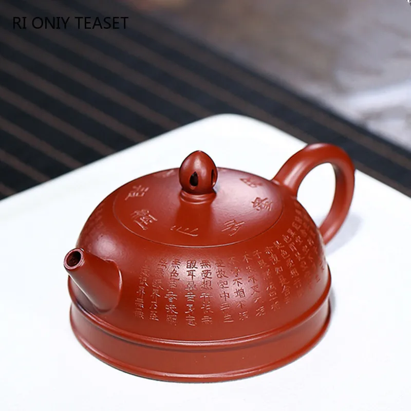 Imagem -04 - Chaleira Yixing Roxa Lisa 170ml Bule para Chá Dahongpao Filtragem de Orifício para Bolas Utensílio para Chá de Beleza Zisha Presentes de Coleção