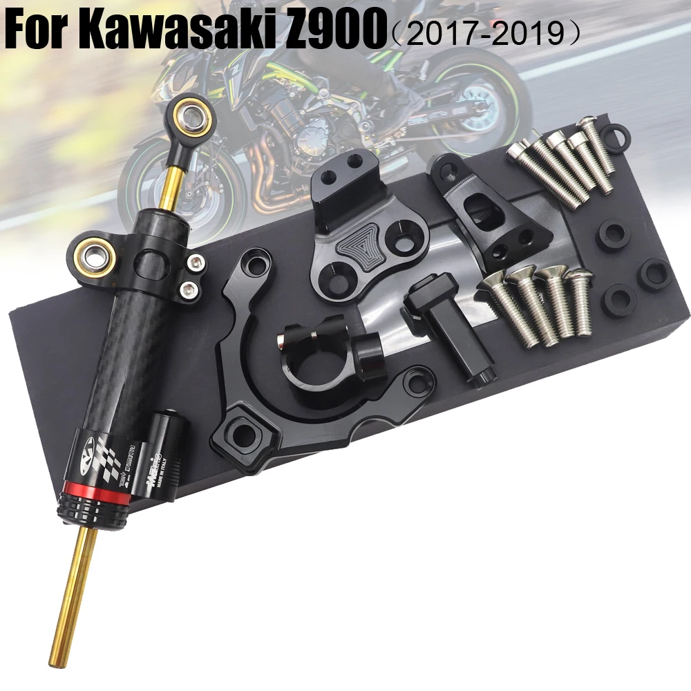 

Motorcycle Accessories CNC Aluminum Alloy Adjustable Steering Damper Stabilizer Bracket Mounting Kit For Kawasaki Z900 2017-2021