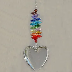 Cuore cristallo Suncatcher lampadario cristalli prismi pendente appeso finestra Suncatchers arcobaleno Maker ciondolo decorazioni per giardino di casa