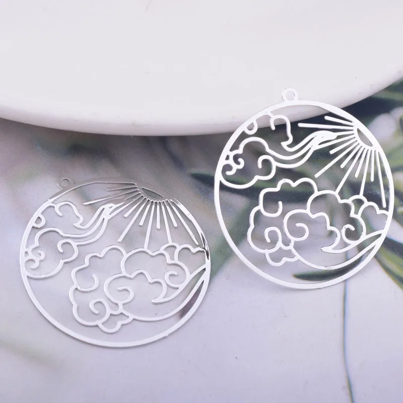 30 Stück AB6285 32*30mm lackierte Messing-Sonnen- und Wolken-Anhänger für DIY-Schmuck und Ohrring-Zubehör – Detail 7