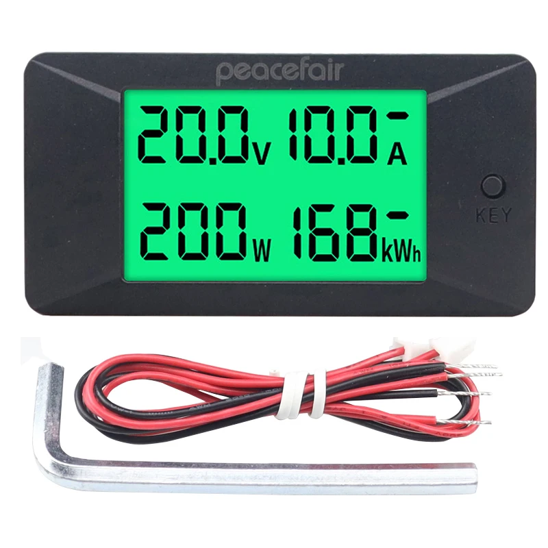 DC 0-300V 0-300A 100A 200A Voltmeter Ammeter Wattmeter Digital LCD Voltage Amps Power Energy Multi-Function Battery Tester