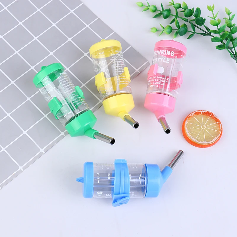 Plastic Hamster Drinker Water Bottle Dispenser Feeder Hanging Pet Dog Guinea Pig Squirrel Rabbit Drinking Head Pipe Fountain