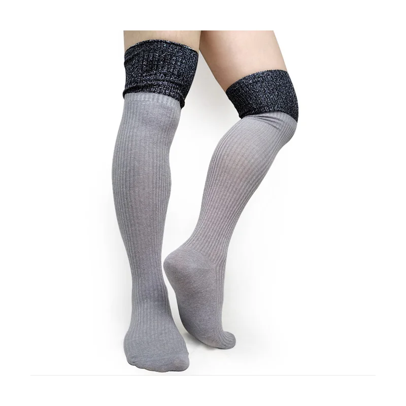 

Warm over Knee High Quality Socks Men Sexy Stocking Striped Formal Business Stage Socks Gay Male Collection Cotton Hose