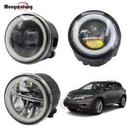 2 X Car Front Fog Light 4000LM LED Halo Ring Angel Eye DRL Daytime Running Light 12V For Nissan Murano Z51 2007-2014