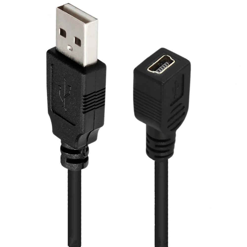 المصغّر usb 5Pin & Mini usb 5Pin أنثى إلى USB 2.0 A كابل موصل ذكر قرص صلب كاميرا رقمية الهاتف المحمول كابل بيانات 0.25m