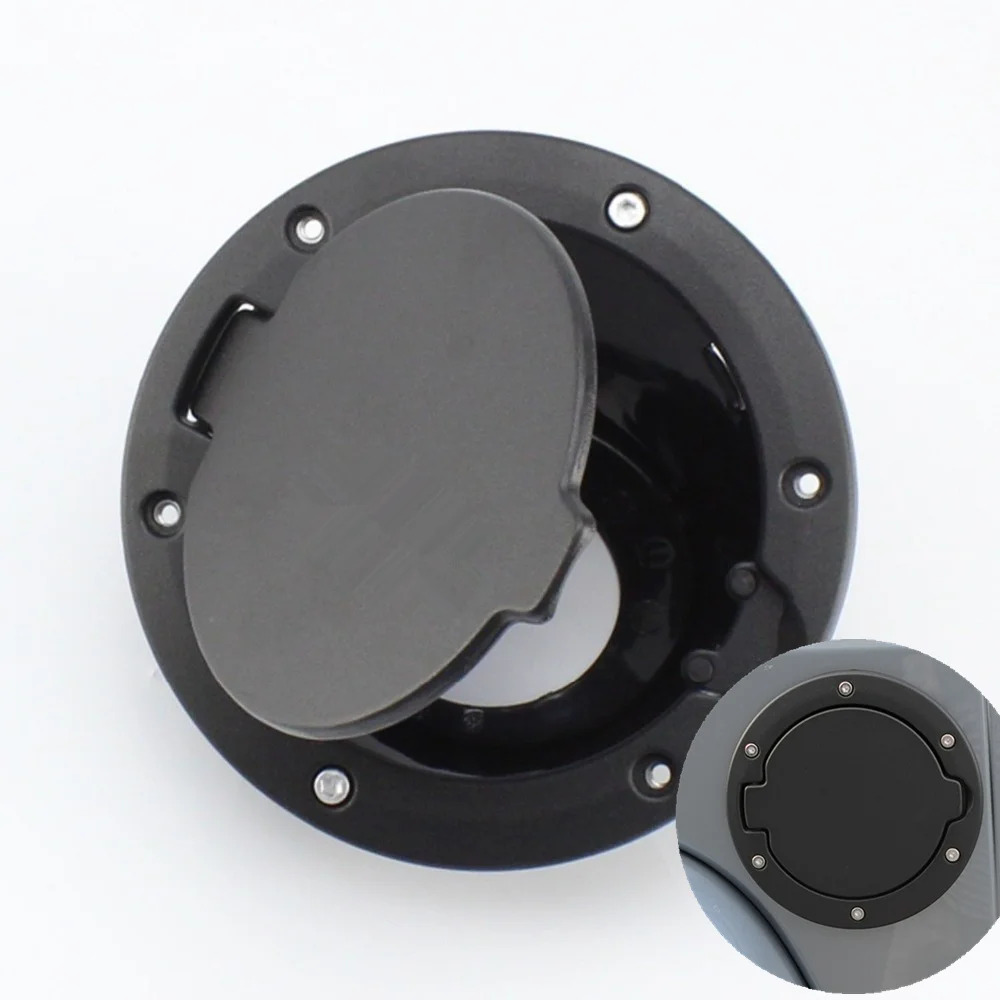 

For Jeep Wrangler JK 2007-2018 Black Stainless Steel + ABS Gas Fuel Cap Tank Cover Accessories