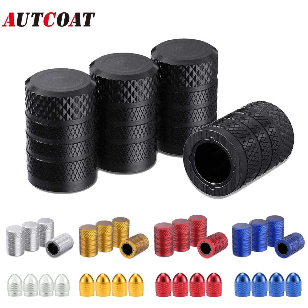 AUTCOAT-piezas de válvula de neumático de aluminio, cubiertas de vástago universales para coches, camiones, motocicletas, SUV y bicicletas, 4/8