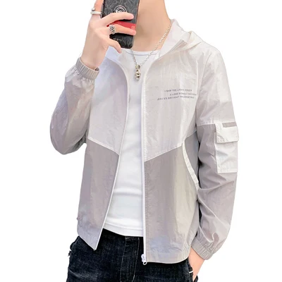 Chaquetas de protección solar para hombre, prendas de vestir informales, abrigos finos transpirables con capucha, chaquetas ultraligeras ajustadas de verano