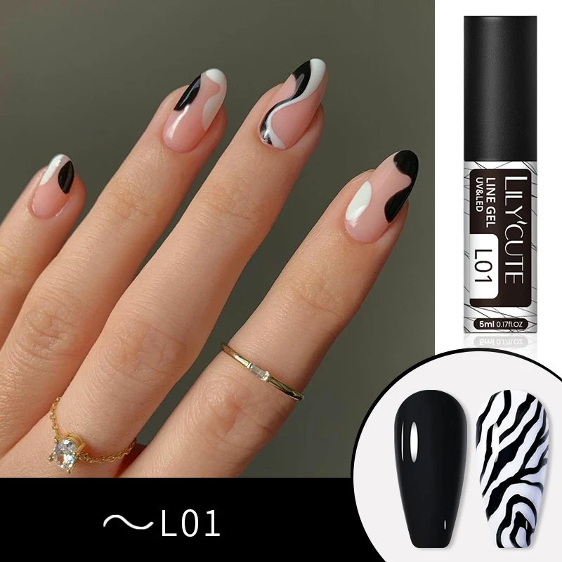 LILYCUTE 1/4Pcs Metal Liner Gel Nail Polish Gold Silver Metallic Drawing Painting Gel Halloween Spider Web Line Nail Art Gel
