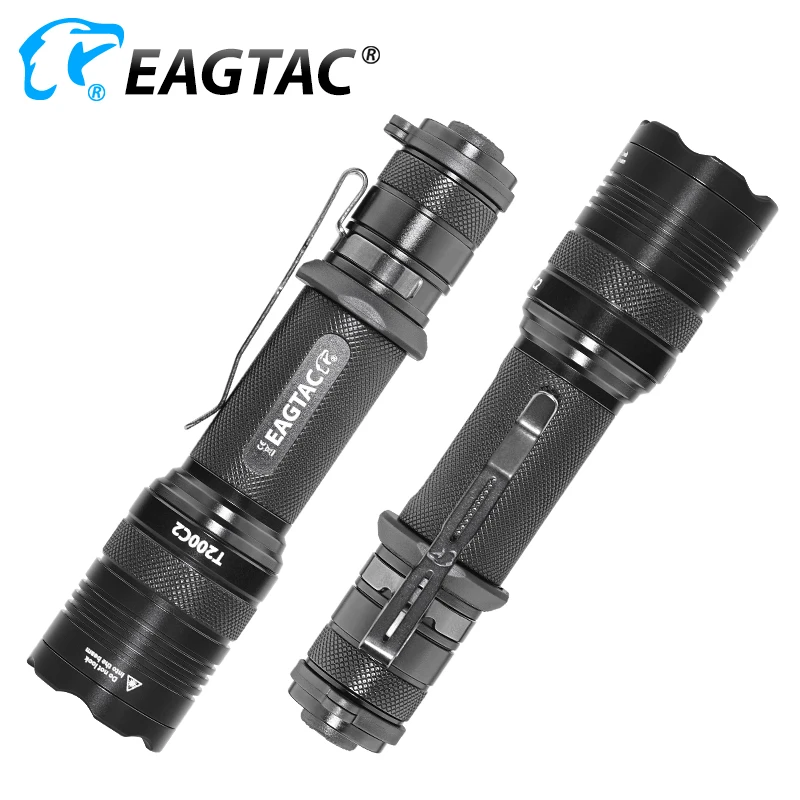 EAGTAC T200C2 XML2 SFT40 1277lm LED Flashlight Police Lantern Light 18650 CR23A Battery 365NM UV XPL HI Long Throw Hunting Torch