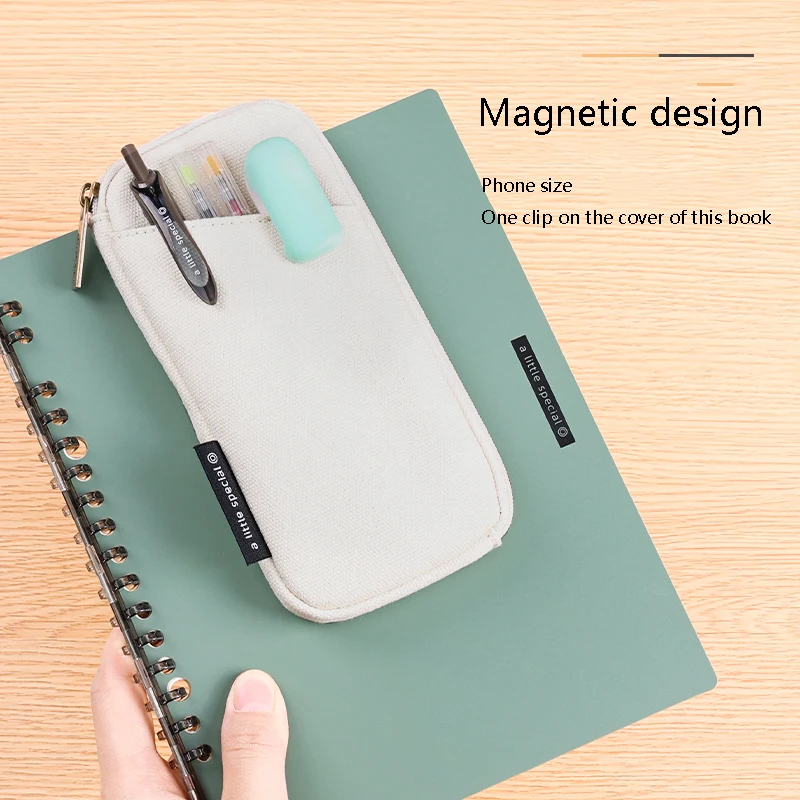 Japan Kokuyo One Meter New Pure Series Clip Pen Case CLICASE Double-sided Magnetic Canvas Stationery Box