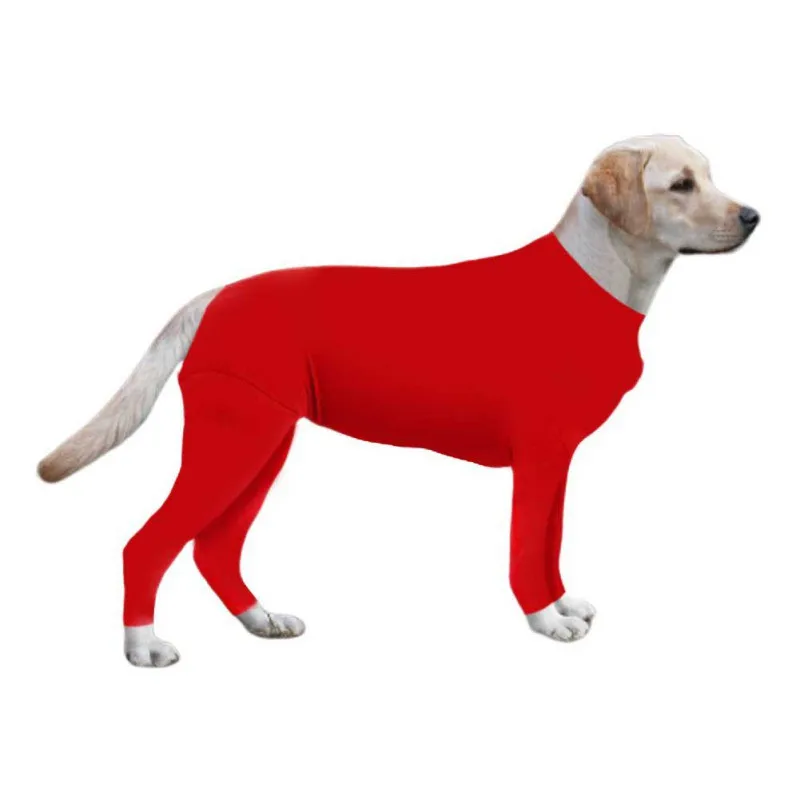 Tight Dog Clothes Solid Dog Jumpsuit 4-legged Pajamas Coat Nursing Clothes Bodysuit Thin clothes For Pet Big Dog