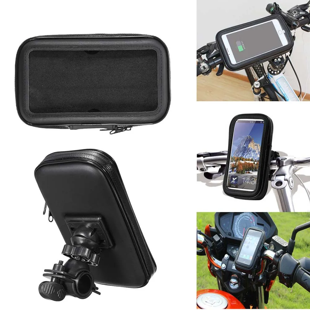 Waterproof Bicycle Motorcycle Phone Holder Bike Phone Touch Screen Bag 5.5-6.4 Inch Handlebar Holder For IPhone