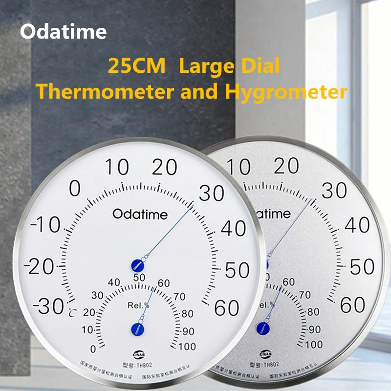 25CM Big Stainless Steel Sauna Room Thermometer Hygrometer Home Indoor Environment Warehouse Jumbo Display Thermo-hygrometer