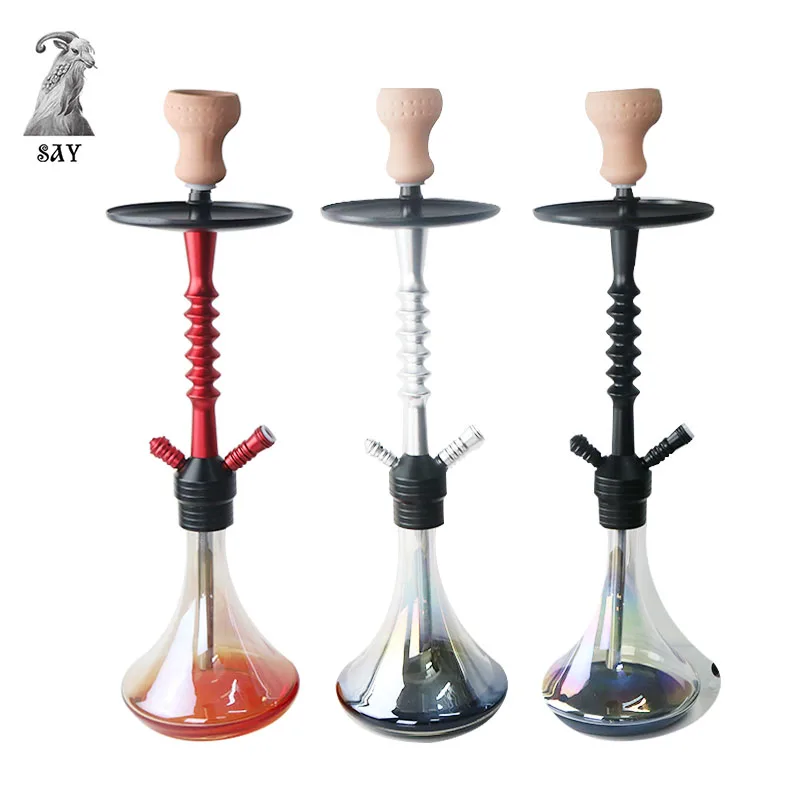 

SY Multi-color Optional Fashion Comfortable Glass Hookah Set Water Smoke Pipes Ceramic Bowl Shisha Accessories 3 Colors