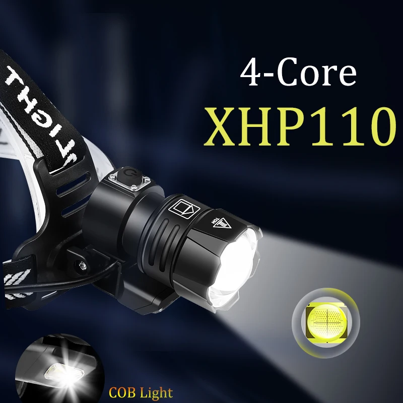 800000LM Professional XHP110 Headlight USB Rechargeable Head Lamp COB Light Most Powerful Hunting Lantern Waterproof Use 18650