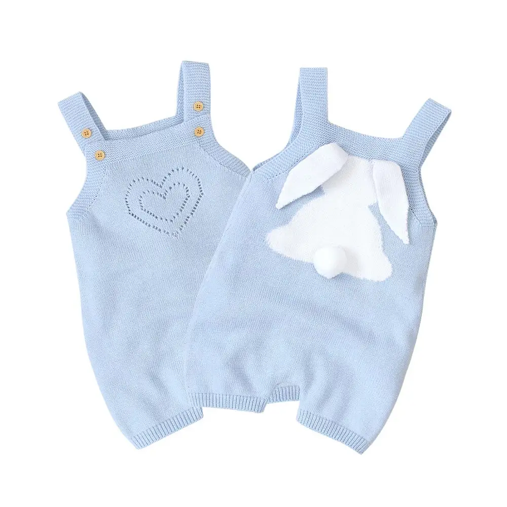 Baby Rompertjes Kleding Bunny Konijn Gebreide Pasgeboren Jongens Meisjes Jumpsuits Een Stuk Zuigeling Bebes Kids Pasen Outfit Cartoon Costum