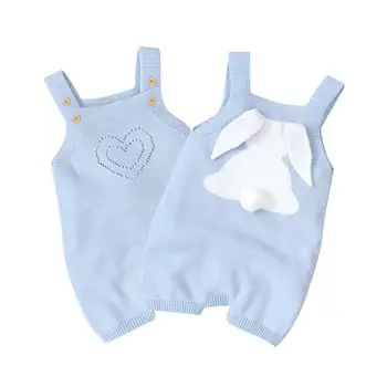 Baby Rompertjes Kleding Bunny Konijn Gebreide Pasgeboren Jongens Meisjes Jumpsuits Een Stuk Zuigeling Bebes Kids Pasen Outfit Cartoon Costum