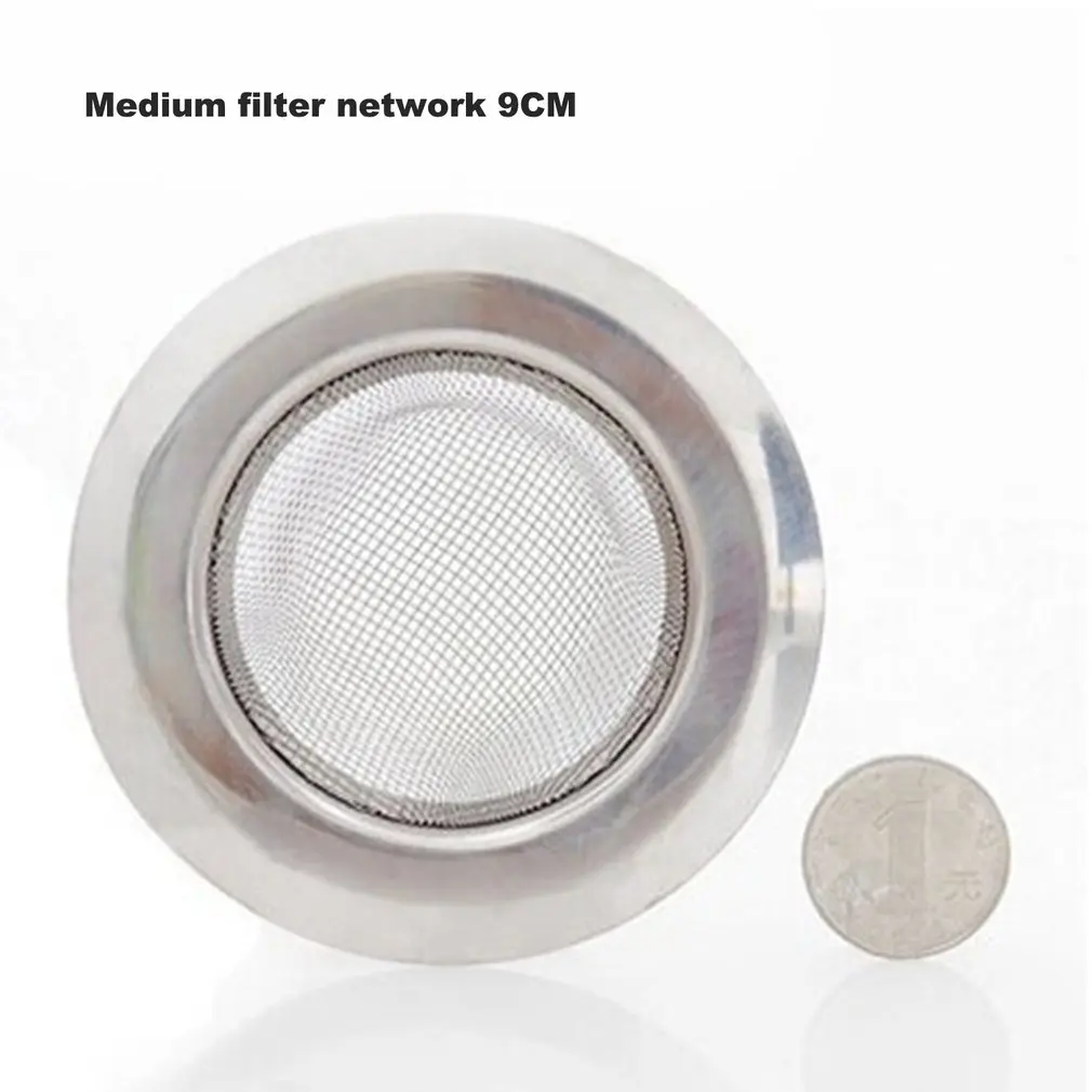 Escurridor de tinta de acero inoxidable para bañera, tapón de captación de pelo, colador de Metal para fregadero de cocina, filtro de agujero de drenaje de Ducha