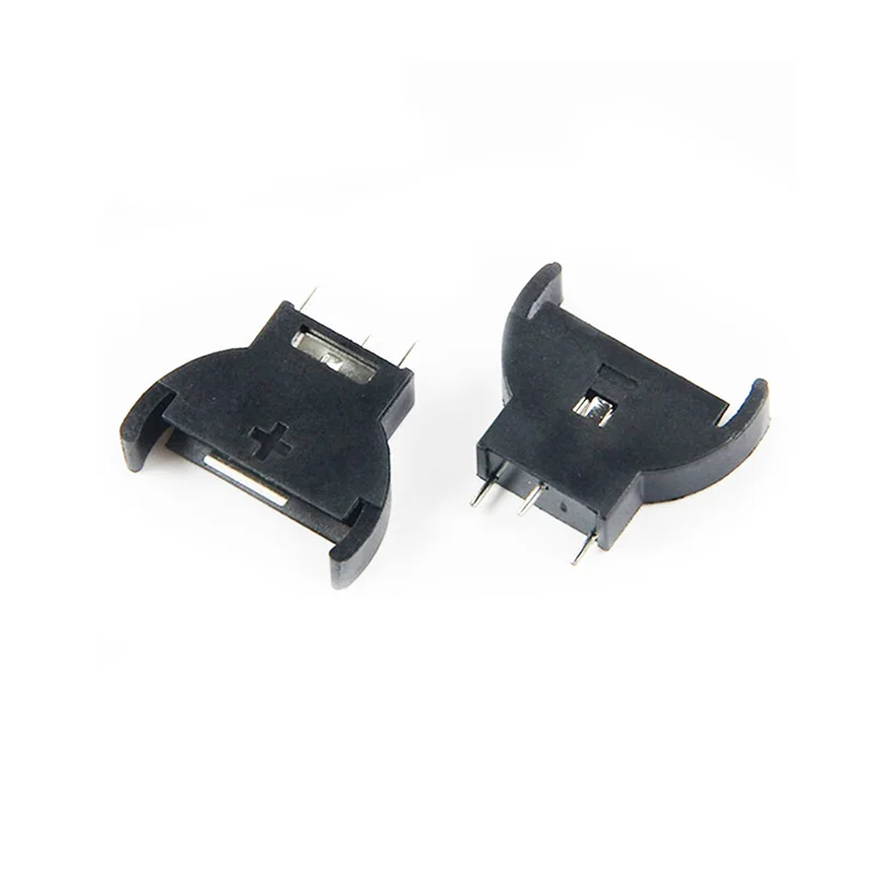 10pcs  CR2032 Half-Round Lithium Button Cell Coin Battery Box Holder Case CR 2032 Batteries Holder Socket 3 PIN