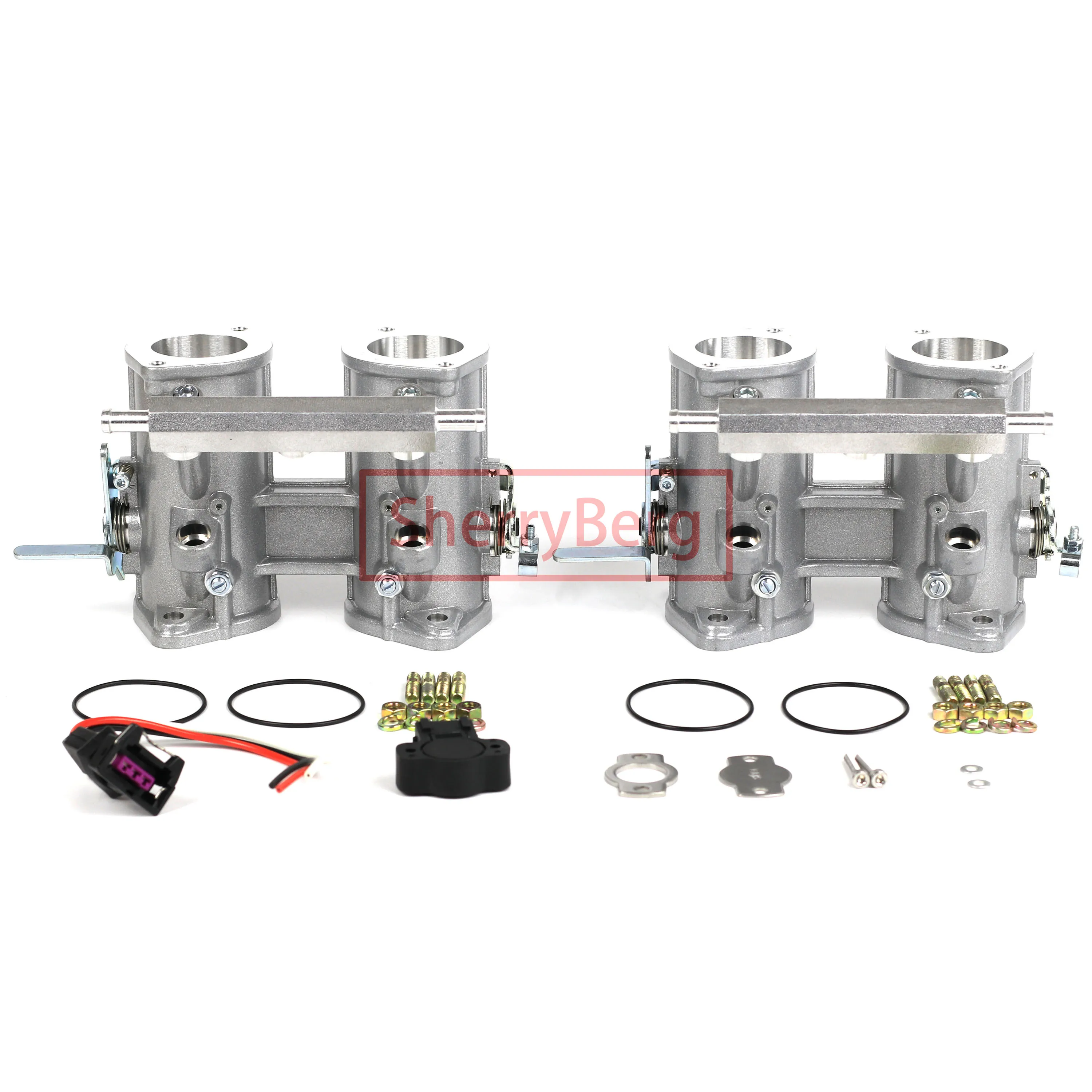 SherryBerg  Set of   (2 TBS )  48dcoe 48 Dcoe 48mm Twin Throttle Body Injection + TPS + Fuel Rail Weber/Dellorto/Solex DCOE/DHLA