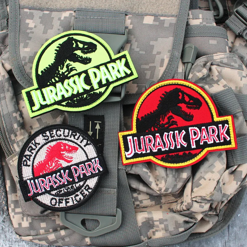 Jurassk Park Embroidery Patch Age of Dinosaurs Tactical Badges For Clothes Backpack Velcro Jacket DIY Stickers Applications