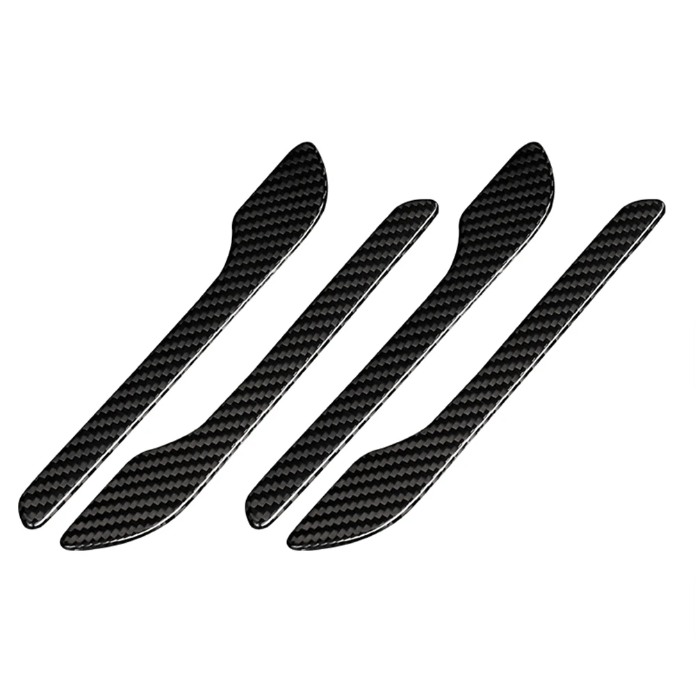 

For Tesla Model 3 2020 2021 2022 2023Door Handle Decoration Cover Car Outside Real Carbon Fiber Cover Accessories 4Pcs
