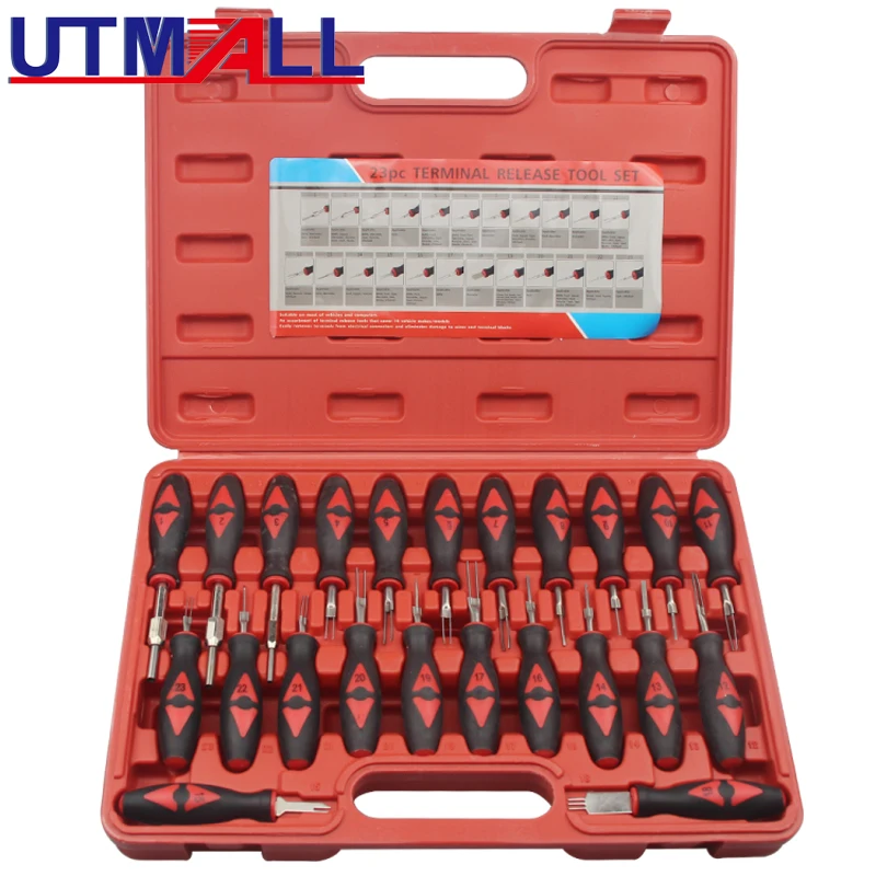 23Pcs Universal Automotive Terminal Release Removal Remover Tool Kit Car Electrical Wiring Crimp Connector Pin Extractor Kit