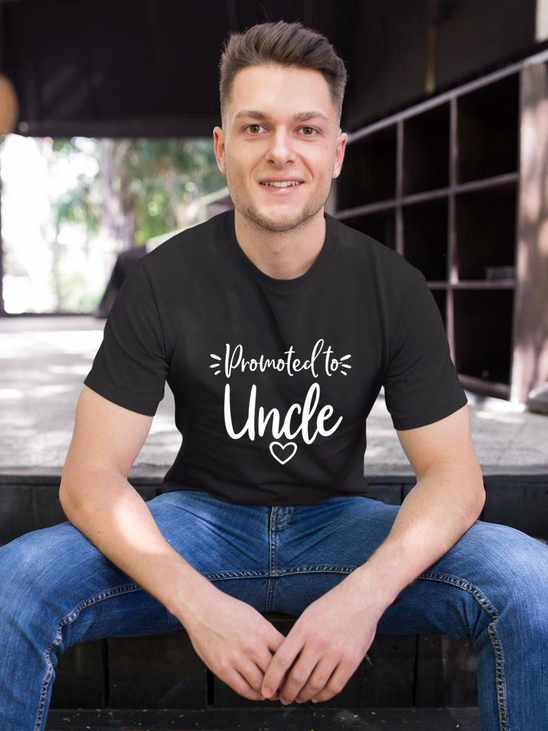 Promoted To Uncle Shirt New Uncle T Shirt Baby Announcement Tee Clothes Summer Short Sleeve Cool Man's T-shirt Uncle's Gift