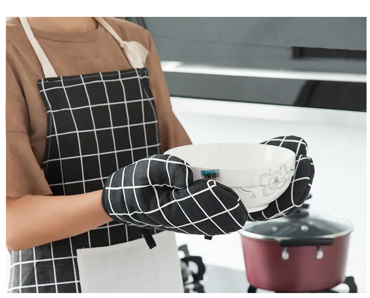 Non-Slip Kitchen Oven Mitts Heat Resistant Oven Gloves for Cooking, Baking, BBQ, Grillin