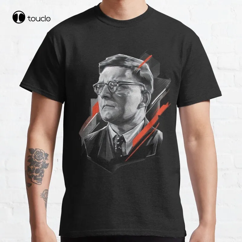 Dmitri Shostakovich Famous Composer Classic T-Shirt Cotton Tee Shirt Custom Aldult Teen Unisex Digital Printing Tee Shirt Cotton