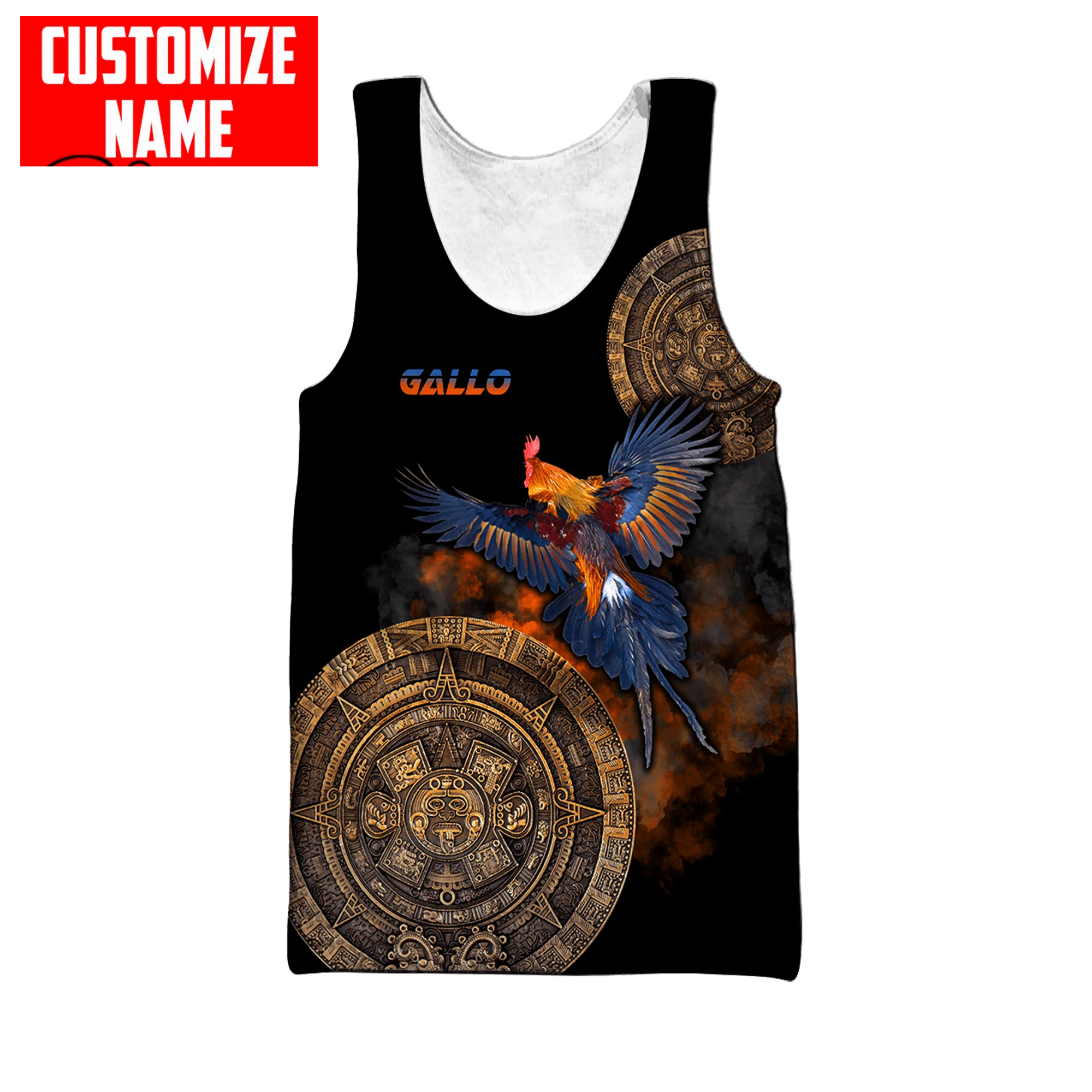 PLstar Cosmos 3DPrinted Newfashion Rooster Custom Name Harajuku Casual Tank Top Vest Unique Unisex Men/Women Sleeveless Style-1