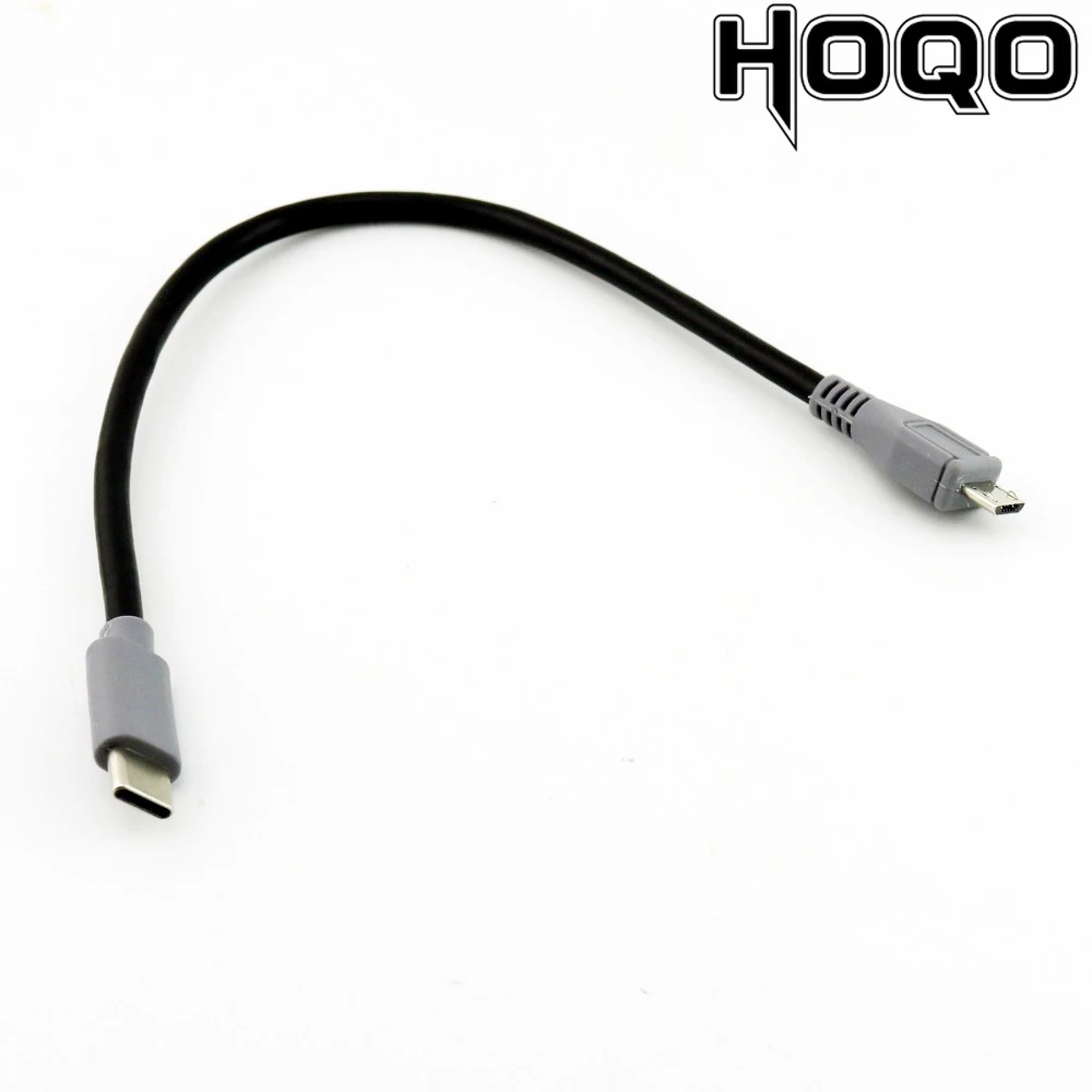 Short Cord of USB micro To TypeC USB 3 Type-C Male Plug To USB Micro Male Plug Charging Data OTG Connector Adapter Cable 25cm/1m