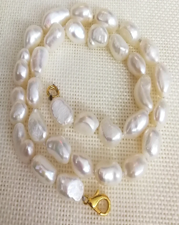 

9-10mm White Baroque Natural Freshwater Pearl Choker Necklace Jewelry for Woman Girl Gift