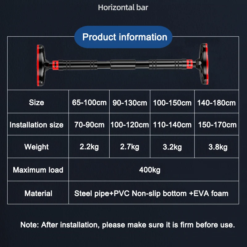 Verstellbare Tür horizontale Stange Klimmzug Arm Training Home Room Gym Fitness Ring Übung Sport турник Ausrüstung Bodybuilding