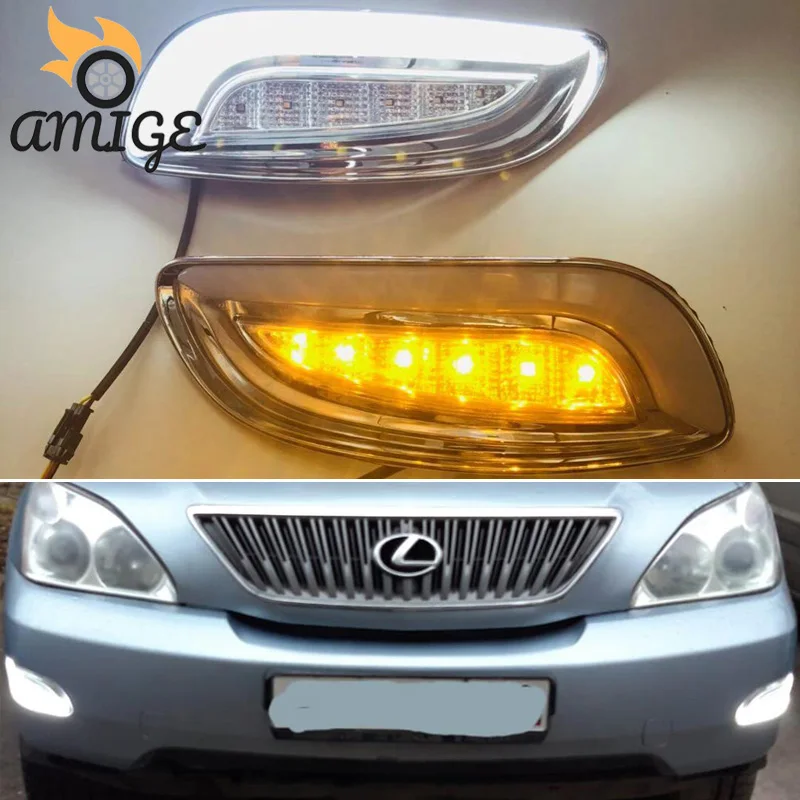 

LED DRL Daylights For Lexus RX300 RX330 RX350 2003 - 2008 2009 Turn Signal Headlamps LED Daytime Running Auto Accessories