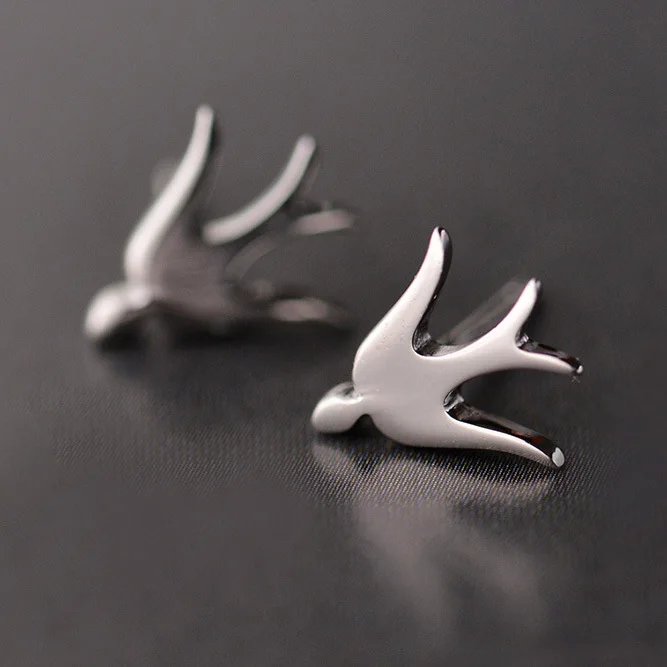 

REETI 925 sterling silver swallow Stud Earrings for Women Elegant Wedding Jewelry pendientes mujer moda 2019 Brincos