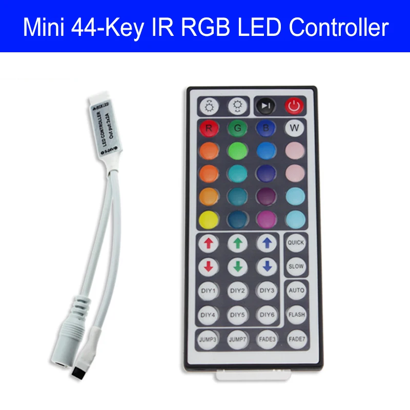 DC12-24V Mini 24key/44key Controller Remote Infrared Wireless Remote Control Dimmer For 5050 3528 2835 LED RGB Light Strip